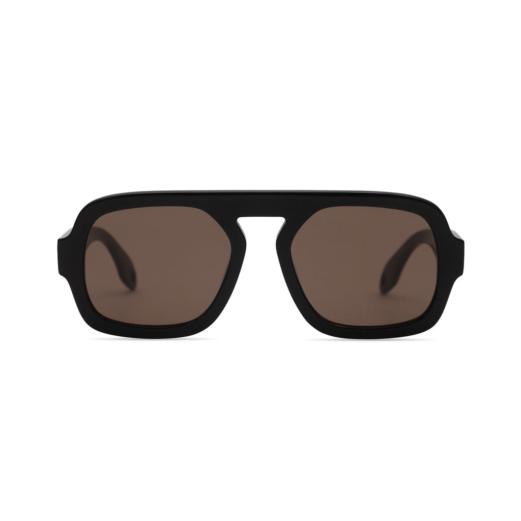 Jane in Gloss Black Dark Brown Lens